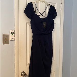 City Chic off the shoulder Navy Dress size 14
